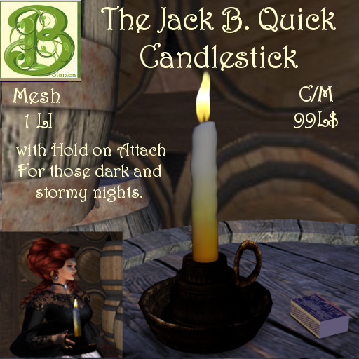 Second Life Marketplace Jack B. Quick Candlesticks, 1 LI, with Hold and Walk on Attach